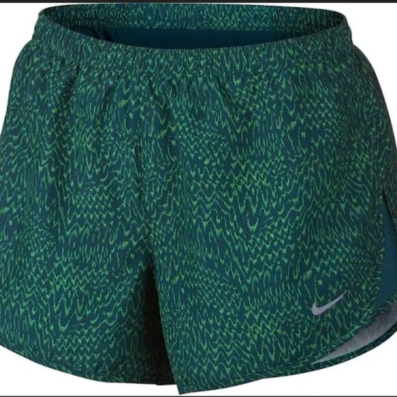 Nike Pants - Nike Women's Dri-Fit Tempo Running Shorts in Green All Over Print, M